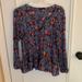 American Eagle Outfitters Tops | American Eagle Outfitters Blue Floral Peasant Long Sleeve Blouse Size L | Color: Blue/Red | Size: L