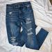 American Eagle Outfitters Jeans | American Eagle Ae Stretchy Distressed Skinny Jeans Jeggings Med Wash Sz 0 Short | Color: Blue | Size: 0