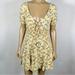 Free People Dresses | Free People Women’s Size 4 Forget Me Not Mini Dress In Ivory Combo | Color: Tan | Size: 4