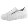 Plateausneaker GABOR, Damen, Gr. 44, weiß, Leder, unifarben, sportlich, Schuhe, Freizeitschuh, Halbschuh, Schnürschuh mit zwei Reißverschlüssen, Topseller