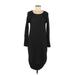 Ronen Chen Casual Dress - Sweater Dress: Black Polka Dots Dresses - Women's Size 6