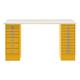 Schreibtisch »MultiRange« Plywood Platte mit 18 Schubladen Sunflower, Bisley, 140x74x60 cm