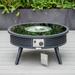 LeisureMod Walbrooke Modern Patio Conversation Set With Fire Pit Table