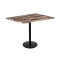 Holland Bar Stool 42 in. Tall OD214 Indoor & Outdoor All-Season Rectangle Table with 30 x 48 in. Rustic Top & Black Wrinkle