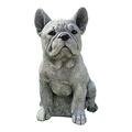 Wovilon Shar Pei Dog Statue Garden Decorations Garden Statues Outdoor Garden Decor Resin French Bulldog Cute Gardening Decoration Dog Statue Ornament Sculpture Gray