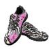 Renewold Pink Flowers Zebra Print Shoes for Men Women Custom Fashion Sneakers Athletic Tennis Running Shoes Gifts for Her Size 7.5