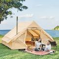 Richryce Inflatable Camping Tent with Pump 129 SFT Cabin Tent 4-6 Person Glamping Tents Waterproof Windproof Outdoor Cotton Tent with Carrying Bag