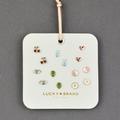 Lucky Brand Enamel Mint Leather Stud Set - Women's Ladies Accessories Jewelry Earrings in Two Tone