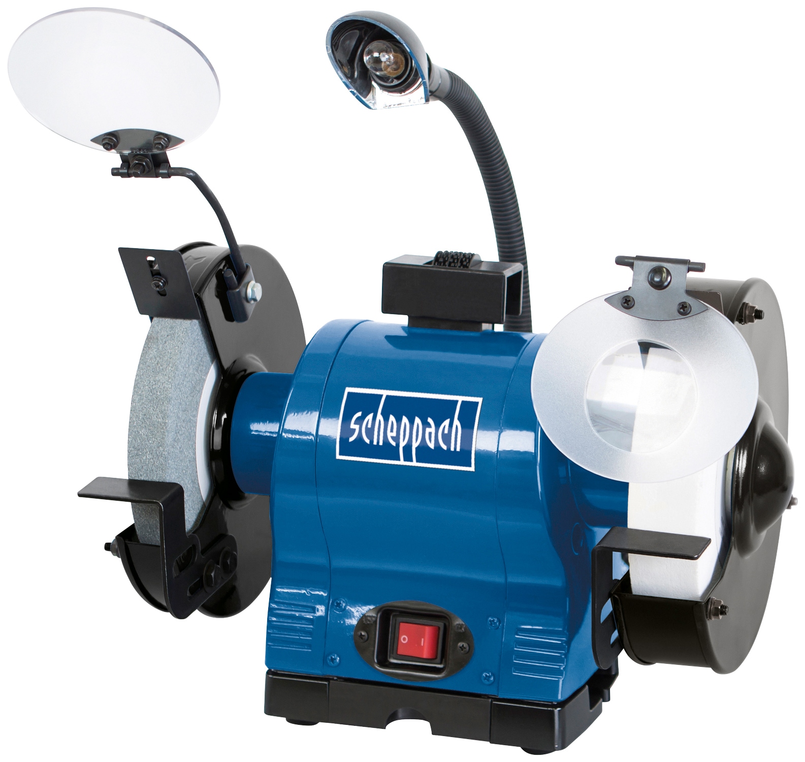 Doppelschleifer SCHEPPACH "BG200AL", blau (blau, schwarz), B:30cm H:34cm L:44cm, Schleifmaschinen Image