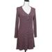 American Eagle Outfitters Dresses | American Eagle Super Soft Striped Sweater Dress Size S Burgundy Button Henley | Color: Blue/Red | Size: S