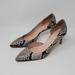 J. Crew Shoes | J. Crew Lucie D'orsay Kitten Heel Snakeskin Leather Embossed Size 9 | Color: Black/Gray | Size: 9