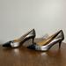 Coach Shoes | Coach Lauri Black And Silver Kitten Heel Shoes Size 9 | Color: Black/Silver | Size: 9