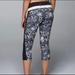 Lululemon Athletica Pants & Jumpsuits | Lululemon Up The Pace Floral Cropped Leggings Workout Exercise Fitneas | Color: Black/Gray | Size: 4