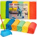 Extra Large Floor Microfiber Cleaning Cloth, 30"x18" Pack of 6, Squeegee Mop, Multi-Purpose Reusable for House Kitchen Car Window Highly Absorbent, Lint Free, Streak Free (Handle NOT Included)