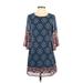 Jealous Tomato Casual Dress - Shift: Blue Damask Dresses - Women's Size X-Small