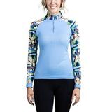 Kastel Signature 1/4 Zip Sun Shirt - XS - Blue Abstract - Smartpak