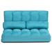 Adjustable Floor Sofa 6 Position Foldable Lazy Sofa Bed with 2 Pillows