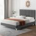 Tufted Bed Frame Modern Velvet Upholstered 11 Inch with Headboard