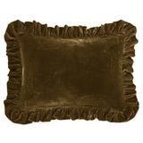 HiEnd Accents Stella Faux Silk Velvet Ruffled Dutch Euro Pillow, 27"x39"