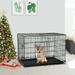 NiamVelo Dog Cage 36 Metal Dog Crate Folding Dog Kennel with Plastic Tray & Handle Pet Crate for Small Medium Dogs Black