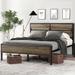 VECELO Wood Platform Bed Frame with headboard, Queen Size Bed