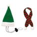 Big Holiday Savings! Christmas Hat With Elastic Lock Red Green Small Hat Scarf Red White Red Green Bib Great Gifts for Less on Clearance