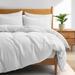 Luxurious 100% Premium Flax Linen Duvet Cover and Pillow Sham Set Moisture-Wicking and Breathable