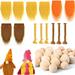 EUBUY DIY Precut Gnome Beard Braid Wood Ball Kit Dwarf Doll Accessories Handmade Dwarf Beard Materials for DIY Christmas Gift Kid Toys Holiday Decor Type 5