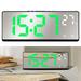 Digital Alarm Clock Led Display Clocks With Snooze Activated Night Light Date Calendar Temperature Large Alarm Clock USB/Battery Operated Alarm Clock For Bedroom Kitchen Office (White)