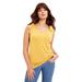 Plus Size Women's Tie-Sleeve Tank by June+Vie in Lemon Mist (Size 22/24)