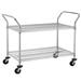 Gardenix Decor 2-Tier Commercial Grade Rolling Utility Cart Metal in Black/Gray | 39.3 H x 47.2 W x 23.6 D in | Wayfair B09YRTTRGS