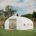 Outsunny 11' W x 10' D Greenhouse Polyethylene Film/Steel in White | 79.2 H x 136.8 W x 117.6 D in | Wayfair 845-764V00WT