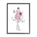 Stupell Industries Glam Fashion Party Girl Giclee Art By Alison Petrie Wood in Black/Brown/Pink | 14 H x 11 W x 1.5 D in | Wayfair ar-447_fr_11x14