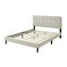 Wildon Home® Amaru Tufted Bed W/USB Upholstered/Polyester in Brown/White | 42.32 H x 64.17 W x 84.25 D in | Wayfair