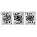 Stupell Industries Queen Jack King Spade Cards 3 Pc Canvas Wall Art Set By Lil' Rue Canvas in Black/Gray/White | 14 H x 11 W x 1.5 D in | Wayfair