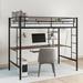 Mason & Marbles Loft Bed w/ Desk & Shelf, Space Saving Design, Twin Wood in Black/Brown | 72 H x 41 W x 78 D in | Wayfair