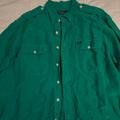 Polo By Ralph Lauren Shirts | Linen Polo Long Sleeve Shirt In Green. Size Is Xl. | Color: Green | Size: Xl