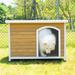 Tucker Murphy Pet™ Chrisaun Wood Dog House Wood House in Brown | 32.1 H x 45.6 W x 30.9 D in | Wayfair 59EE834BD6E94550A04C359185B75F6F