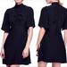 Free People Dresses | Free People Be My Baby Ruched Front Elbow Sleeve Dress Size 4 | Color: Black | Size: 4