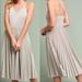 Anthropologie Dresses | Anthropologie Elevenses Silver Shimmer Pleated Sleeveless Midi Dress | Color: Silver | Size: 4