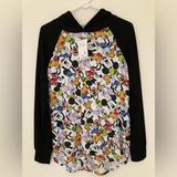 Disney Tops | Disney Character Heads Hoodie Size M, Nwt | Color: Black/White | Size: M