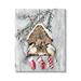Stupell Industries Holiday Stockings Birdhouse Perched Canvas Wall Art By Stella Chang Canvas in Brown/Gray/Red | 30 H x 24 W x 1.5 D in | Wayfair