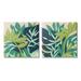 Stupell Industries Layered Tropical Botanical Leaves 2 Pc Canvas Wall Art Set By June Erica Vess Canvas in Green/White | Wayfair