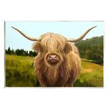 Stupell Industries Highland Cattle Grassland Farm Wall Plaque Art By Ziwei Li in Brown/Green | 10 H x 15 W x 0.5 D in | Wayfair ar-375_wd_10x15