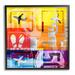 Stupell Industries Bold Airplanes Typography Collage Giclee Art By Jan Weiss Canvas in Indigo/Red/Yellow | 17 H x 17 W x 1.5 D in | Wayfair