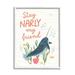 Stupell Industries Stay Narly My Friend Narwhal Giclee Art By Nina Blue Wood in Blue/Brown/Green | 20 H x 16 W x 1.5 D in | Wayfair