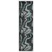 Black/Blue 84 x 24 x 0.5 in Area Rug - Orren Ellis HR Turqouise Grey Black Modern Contemporary Abstract Area Rugs Marble Pattern | Wayfair