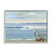 Stupell Industries Heron Splashing Beach Waves Giclee Art By Sally Swatland Canvas in Blue/Gray/White | 24 H x 30 W x 1.5 D in | Wayfair