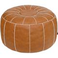Anadea Unstuffed Handmade Moroccan Round Pouf Foot Stool Ottoman Seat Faux Leather Large Storage Bean Bag Floor Chair Foot Rest For Living Room | Wayfair