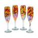 Orren Ellis Berhamstead Handmade Intense Luxury 4 Pieces 13 oz. Glassware Set Glass in Blue/Red/Yellow | 10.25 H x 2.2 W in | Wayfair